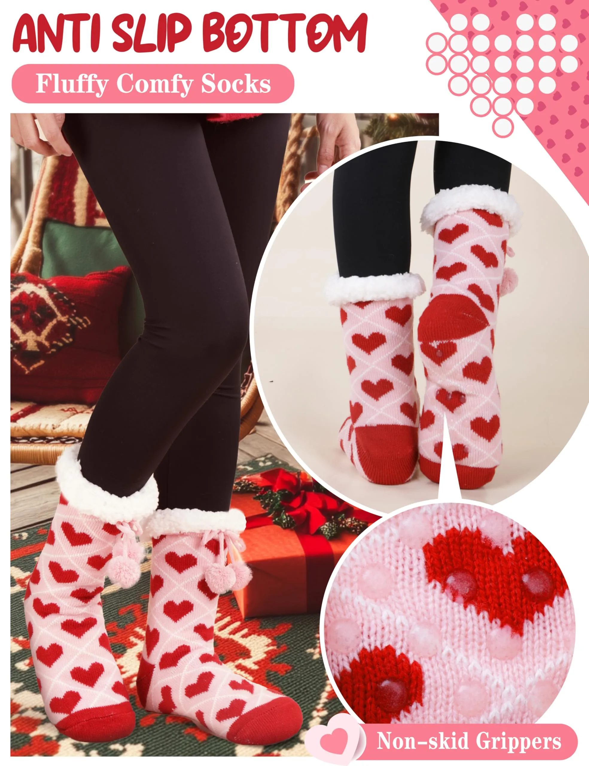 Women's Thermal Valentine's Day Slipper Socks