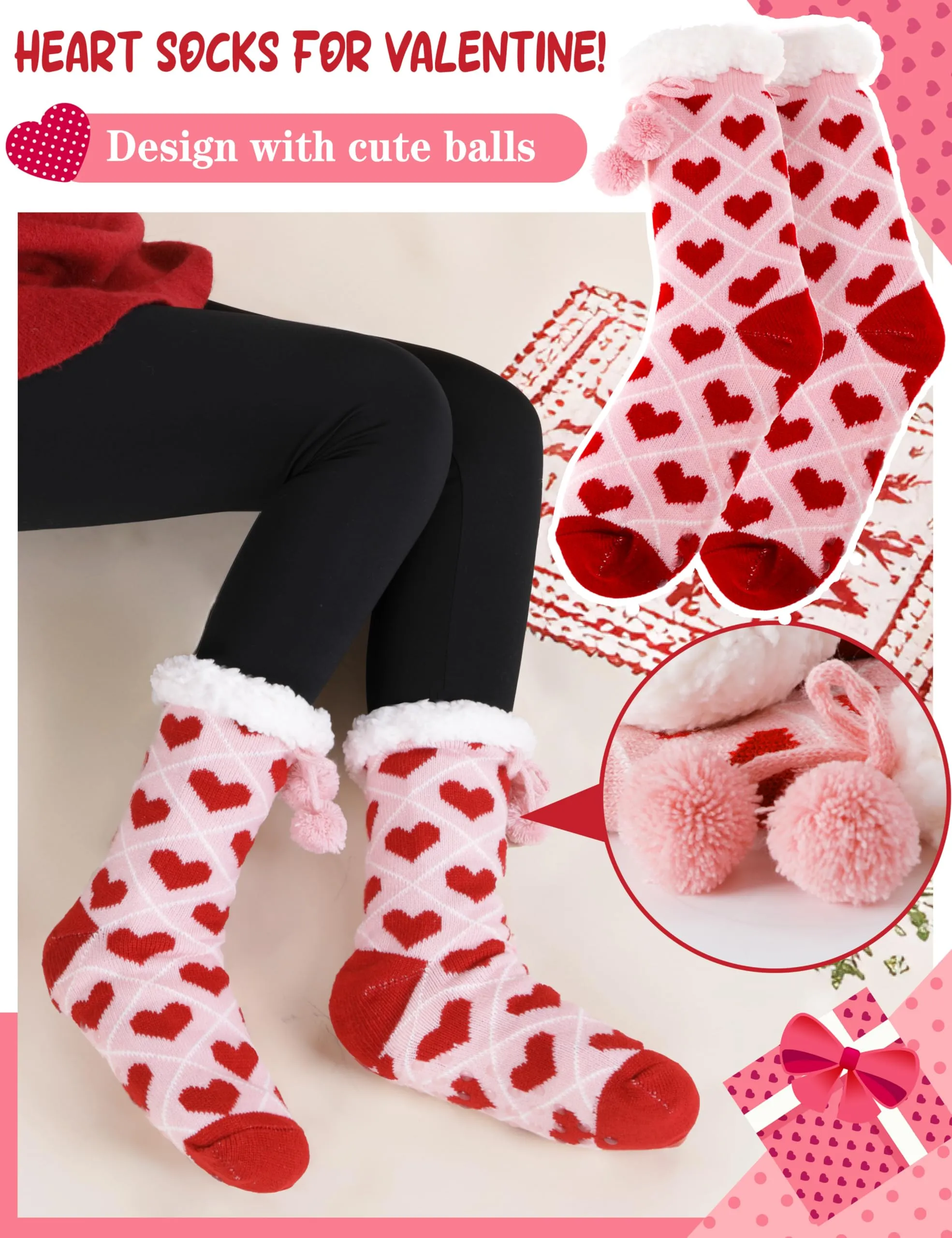 Women's Thermal Valentine's Day Slipper Socks