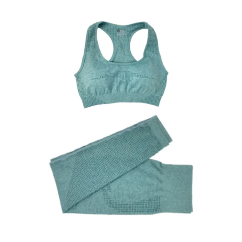 Women's Yoga Fitness Set, Long Sleeve Crop Top and High Waist Leggings