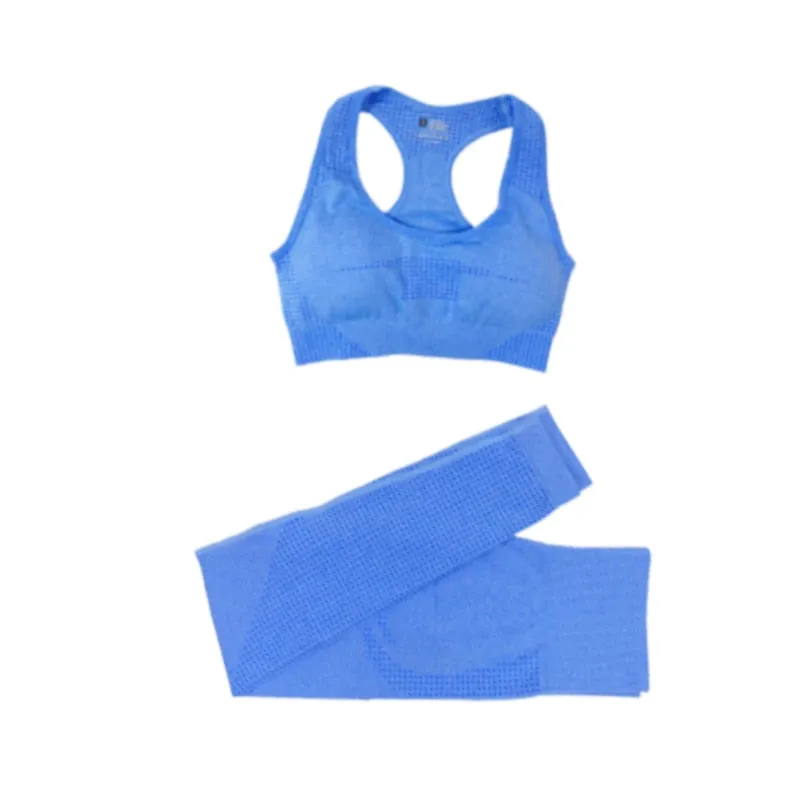 Women's Yoga Fitness Set, Long Sleeve Crop Top and High Waist Leggings