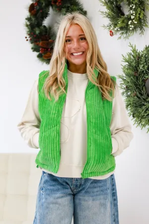 Wonderful Time of the Year Vest in Green