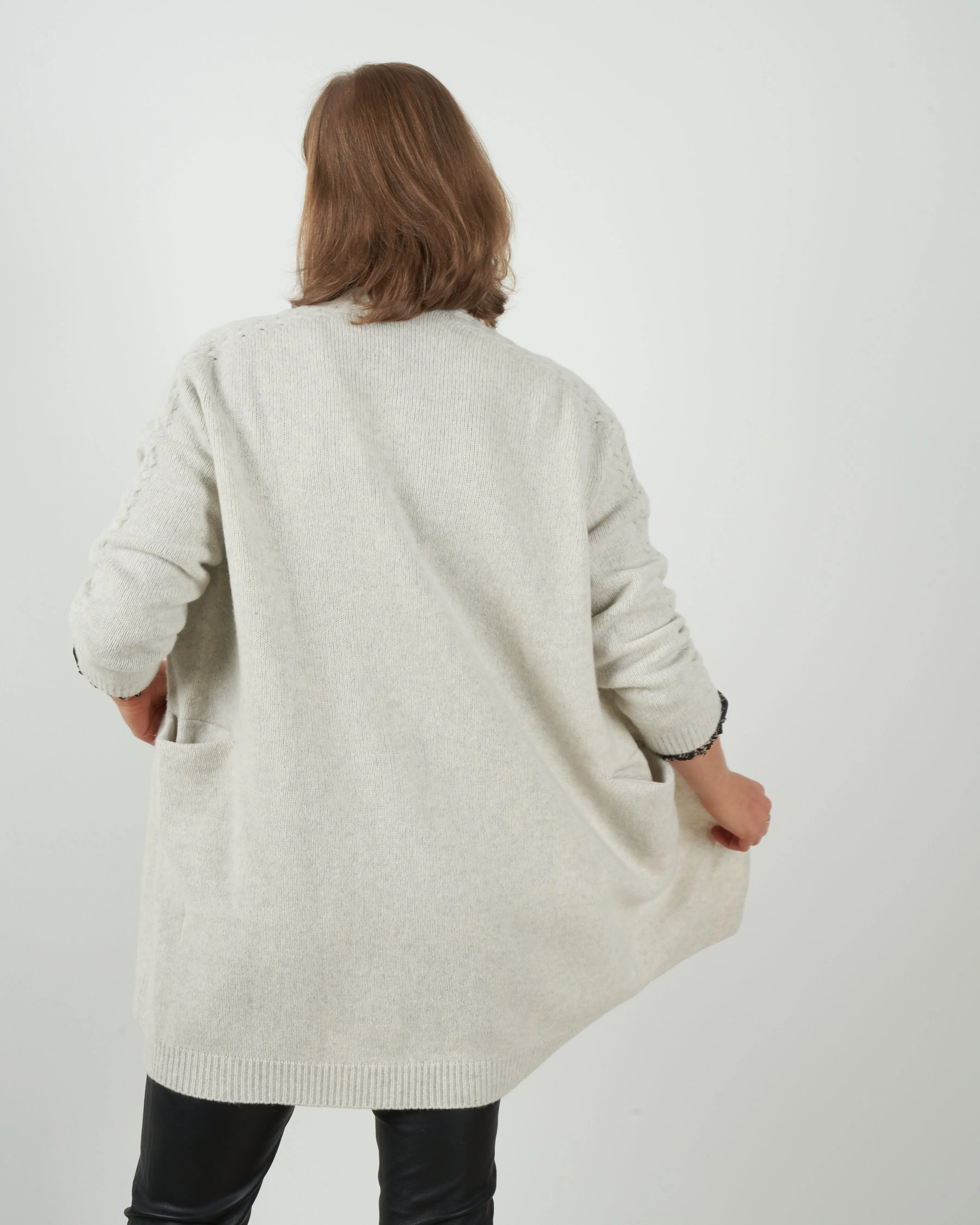 wool camel robe - light grey