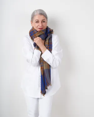 wool cashmere scarf - natural