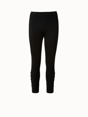 Wool Silk Knit Legging with Snap Detail