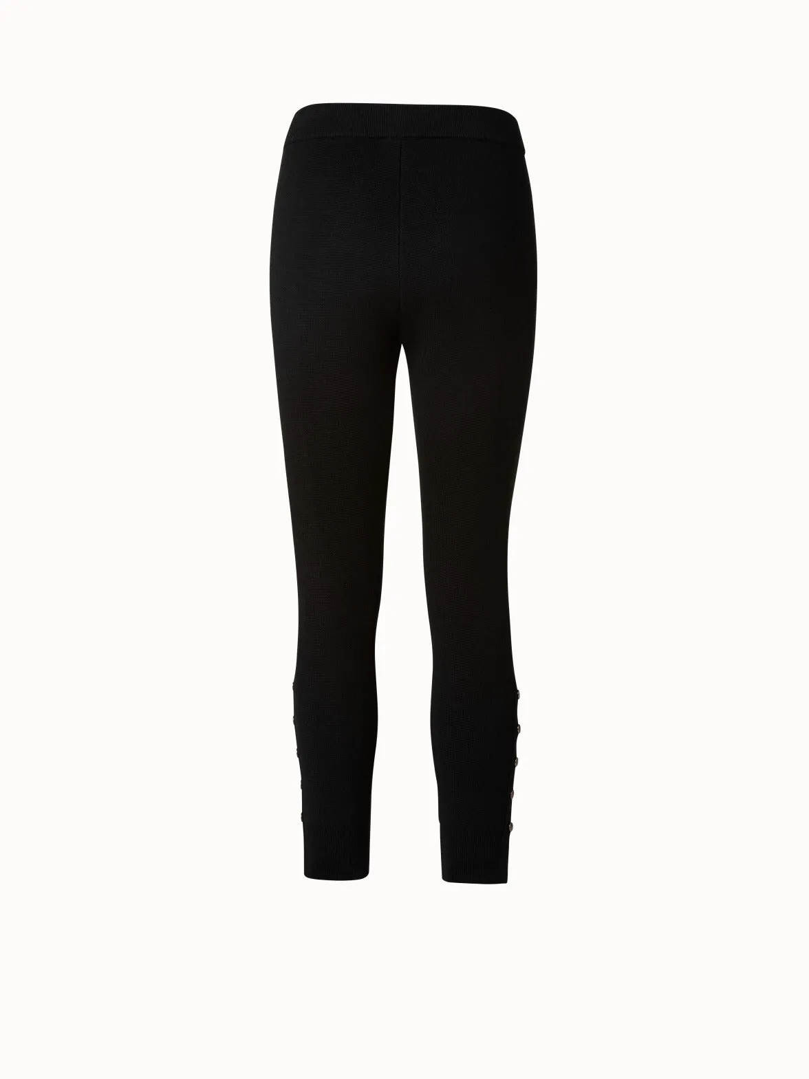 Wool Silk Knit Legging with Snap Detail