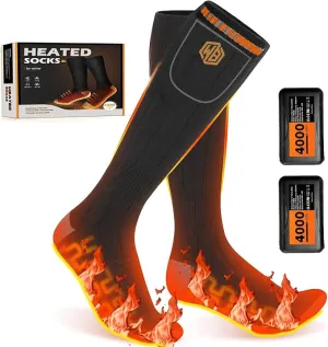 Wool Ski Socks Rechargeable Heated Socks for men, Electric Socks for Women, foot warmers for women hunting Skiing Cycling Camping Hiking Ski Sock christmas stockings