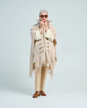 wool/cashmere open poncho