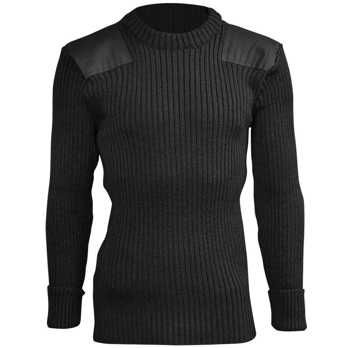 Woolly Pully Army Jumper with Patches Black