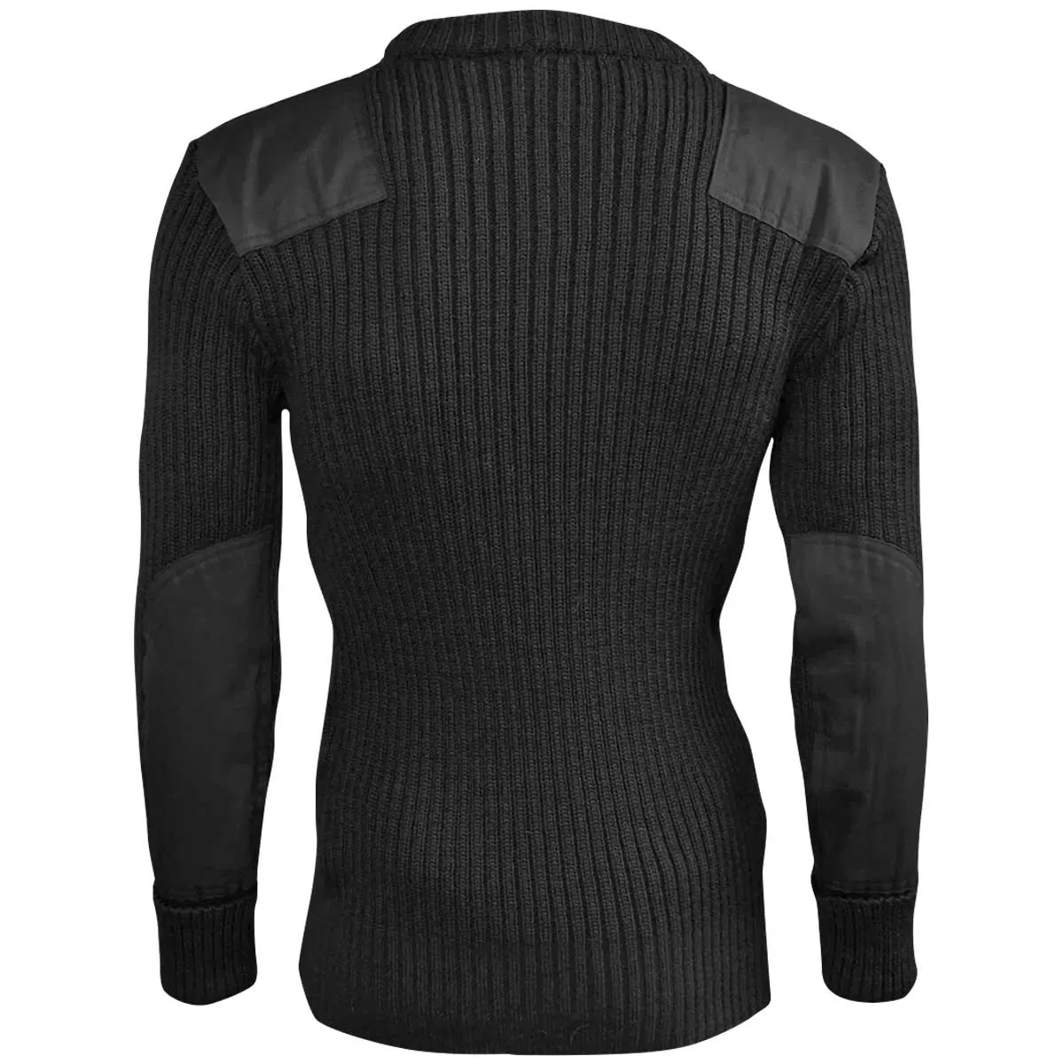 Woolly Pully Army Jumper with Patches Black
