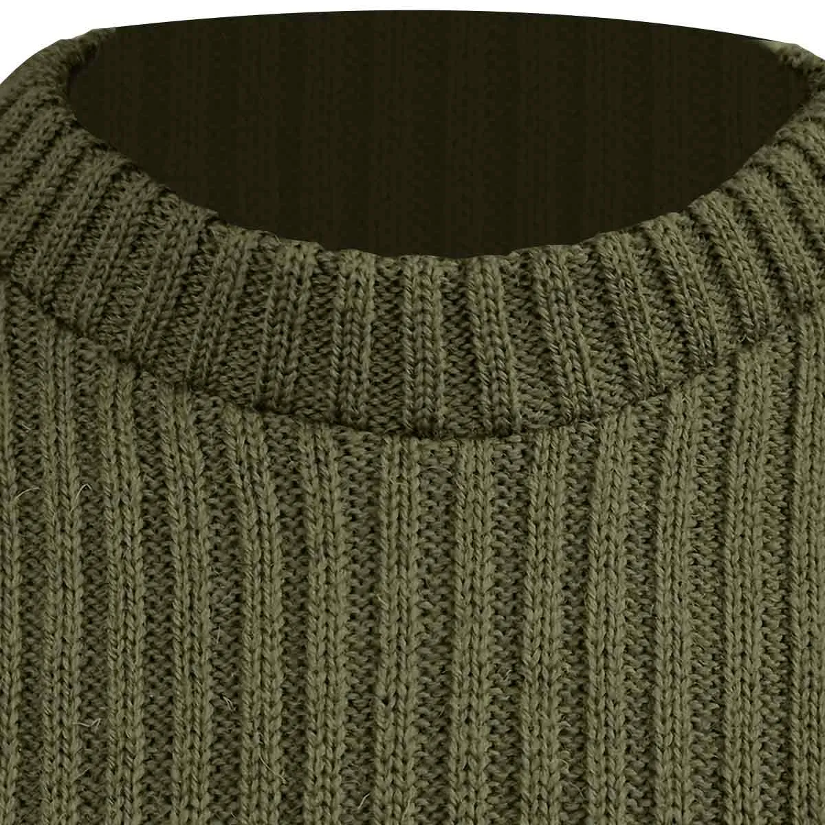 Woolly Pully Army Jumper with Patches / Epaulettes Olive