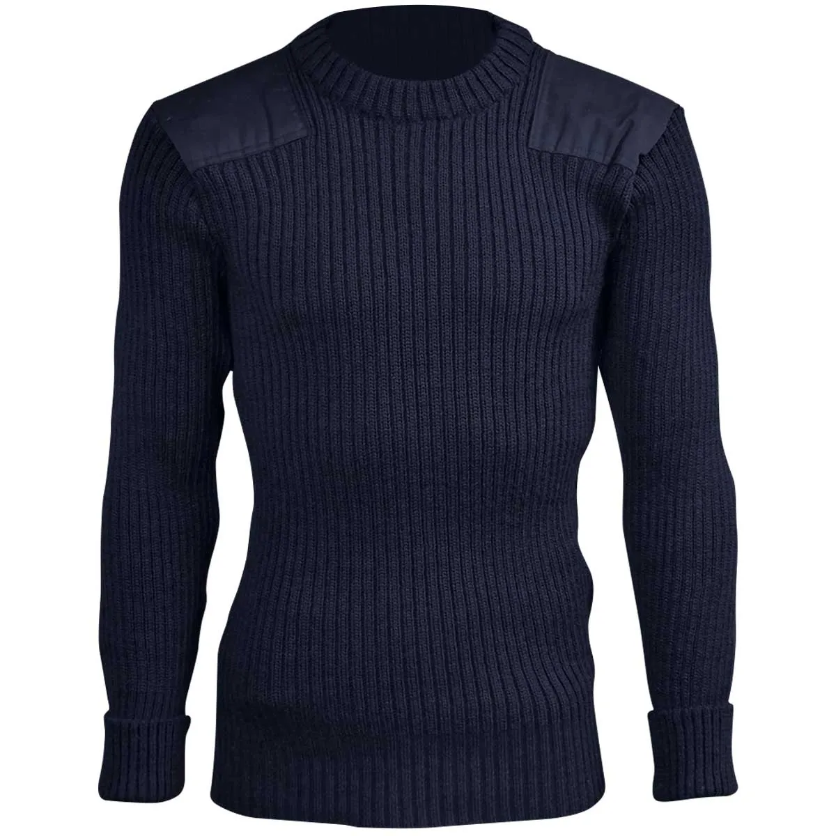 Woolly Pully Army Jumper with Patches Navy