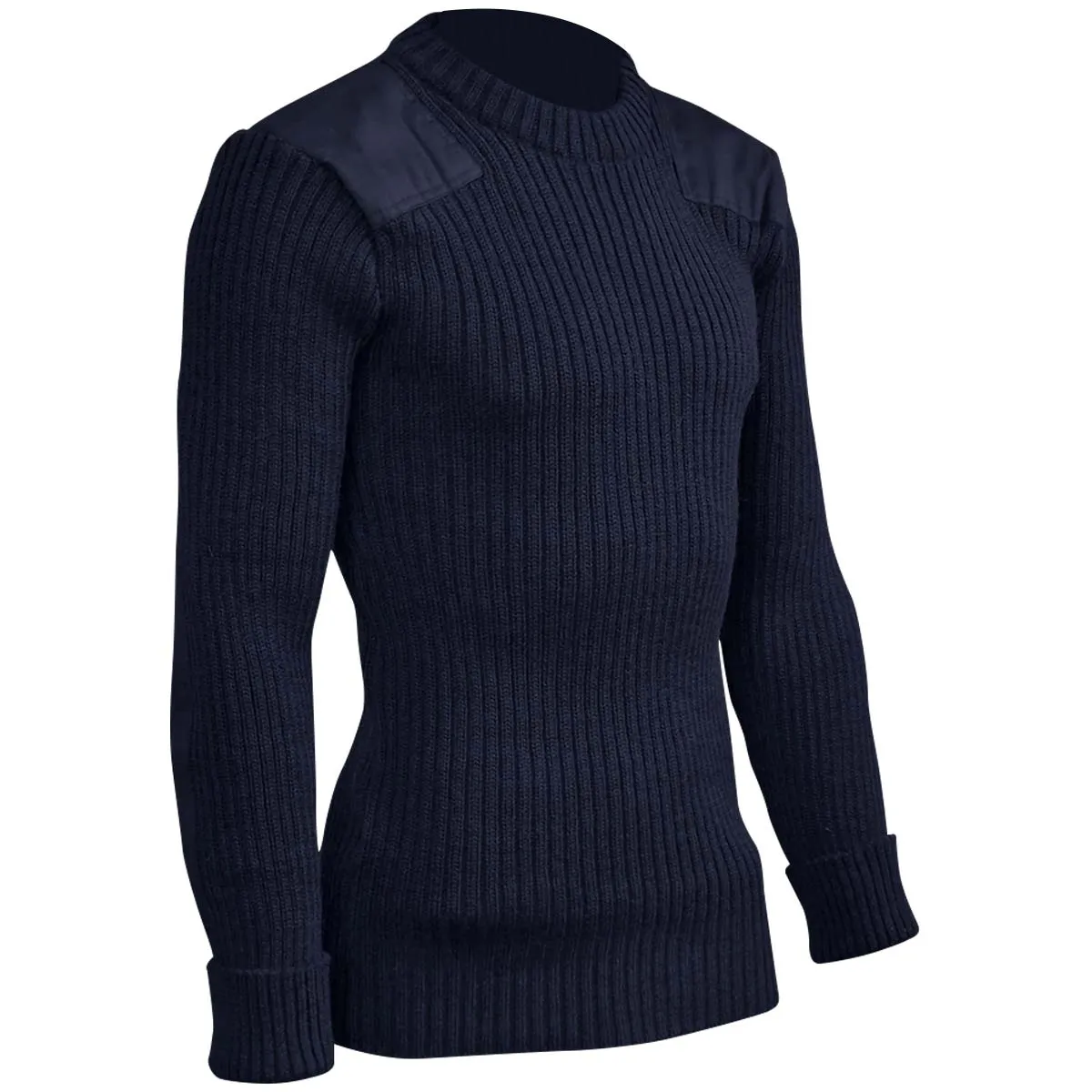 Woolly Pully Army Jumper with Patches Navy