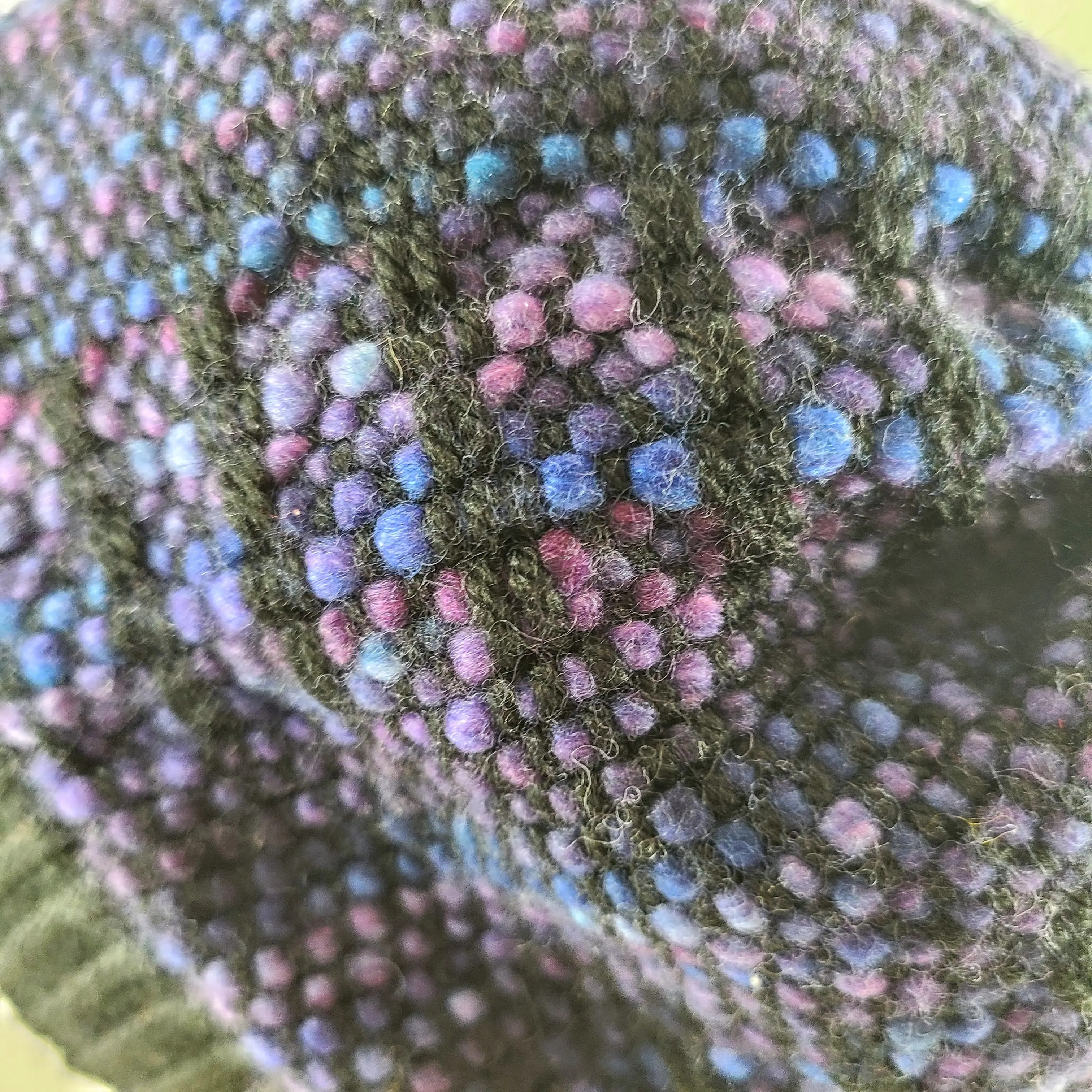 Woven Knit Hat, Black & Purple Beanie