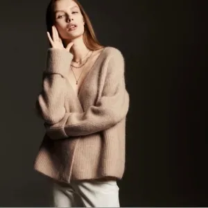 Zara Wool and Alpaca Cream Knit Cardigan Women’s Size M
