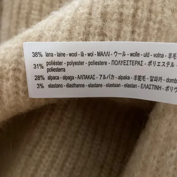 Zara Wool and Alpaca Cream Knit Cardigan Women’s Size M