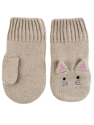Zoocchini -  Kids Knit Mittens - Kallie The Kitten 12 to 24 months