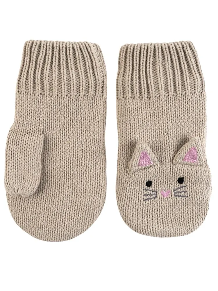 Zoocchini -  Kids Knit Mittens - Kallie The Kitten 12 to 24 months