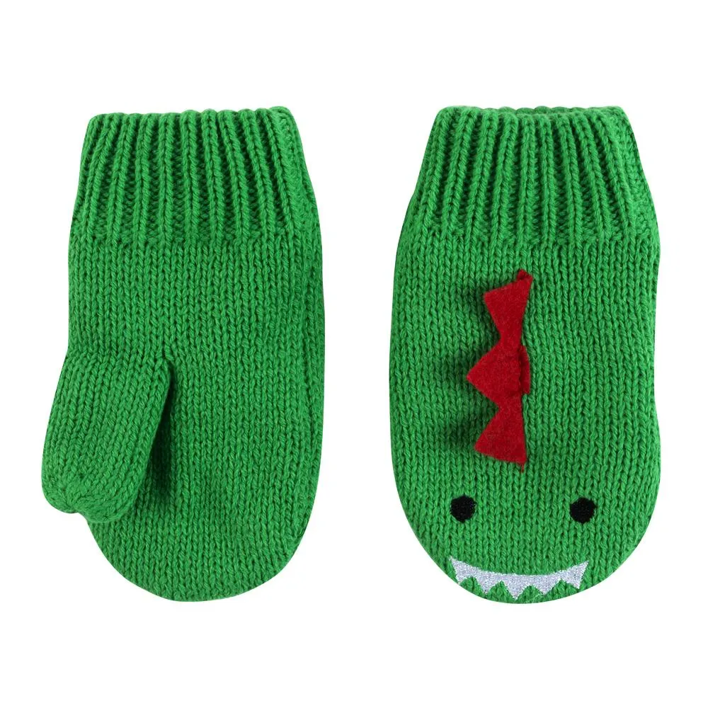 ZOOCCHINI Toddler Knit Mittens (Devin Dino)